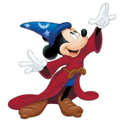 Personagem Mickey controlando sua mágica
