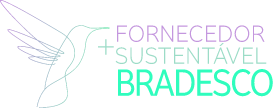 icone de um beija-flor com o texto fornecedor sustentavel Bradesco